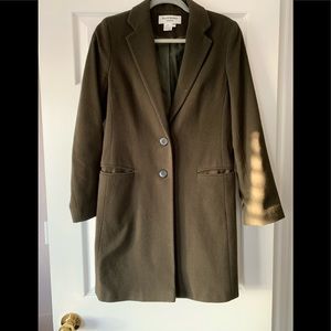 Helene Berman London Dark Olive Coat Size XS